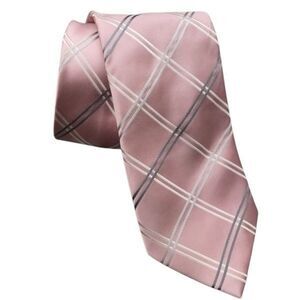 Donald J. Trump Mens Signature Collection Tie 100% Silk Striped Light Pink